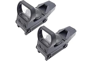 RimFly Holographic Sight Pack di 2 Telescopici Airsoft Green Dot Arma Arma 20 mm Range Gun tattico bersaglio regolabile con Laser Rails Reticle Shotgun e Sport Shell