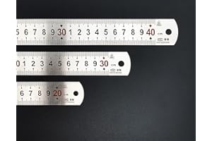 JINPHON Lot de 3 Acier inoxydable Règle 40cm, 30cm, 20cm, Règle Inox avec Métrique et Impérial Double Face pour la Menuiserie et le Maquettisme, la Peindre et la Mesure