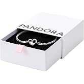 Pandora Moments Pulsera de plata de ley con tachuelas y cierre de coraz&oacute;n