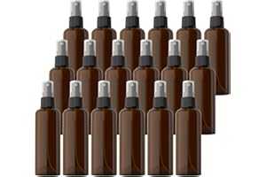 TIANZD 24 Pièces Portable Vide 100 ml Vaporisateur Flacon Pastique marron Bouteille avec Pompe Noire pour l'eau l'alcool Parfum Cosmétique Voyage Rechargeable