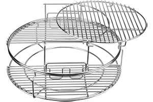5 Piece Replacement Kit for Big Green Egg Large, Burly grill Rack for Eggspander 5 Piece Kit Conveggtor Basket Stainless Steel Grill Stack Rack with Removable Cooking System Expander Rack