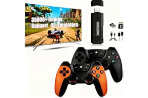 Mldnld Console Retrogaming de 30000+ jeux classiques intégrés, 4K HDMI console de jeux avec plus 2 manettes sans fil, 23 émulateurs Jeux Stick Plug & Play TV