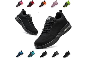 BAWALON Scarpe Antinfortunistiche Uomo Donna Leggere e Comode Scarpe da Lavoro con Punta in Acciaio Sportive Scarpe da Cantiere Antiscivolo Traspiranti