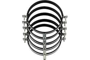 DUTCH ENVIRONMENT CORPORATION DEC Pack 5 Abrazaderas metálicas para tubo, metálica Isofonicas | abrazadera de acero | grandes diámetros | abrazadera para pared tubos con tornillo (5, 150mm)