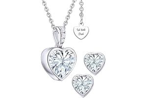 LOVENEST Schmuck Set Damen Silber 925/Rosegold/Gold ZIRKONIA | Herz Schmuckset 3tlg. zum Weihnachten Geburtstag Hochzeitstag | Kette und Ohrringe Set | hochwertiges Geschenk Frau Ehefrau Freundin