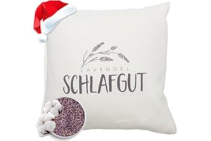 ‎HERBALIND HERBALIND Lavendelkissen zum Schlafen Schlafgut Schlafkissen mit Füllung - mit Lavendel ohne Chemie - Bezug 100% Baumwolle 20x20 cm, Kräuterkissen, Duftkissen, Deko Kissen - Geschenk für Frauen