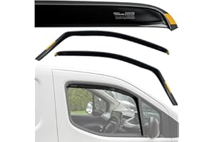 CHROMEMASTER HEKO - Compatible with Citroen Berlingo 2018+ Side Window Deflectors; Front; Two pcs; Wind Deflectors, Tinted, Aerodynamic, Quick and Easy Installation; Protection Against Wind and Rain