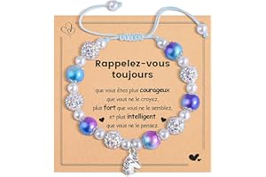 BOCHOI Cadeau Noel Ado Fille, Bracelets Licorne Amour Fille 5 6 7 8 9 10 11 12 Ans Anniversaire, Cadeaux pour Filles Femme Bracelet Perles Bijoux Licorne Amour, Idée Cadeau Enfants Sœurs Amie 5-18 Ans