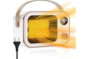 EUJAM Heizlüfter Energiesparend Leise 1200W Mini Heater Heizer Elektrisch mit 2 Modus Intelligente Keramik Heizstrahler Überhitzungs - Kippschutz Elektroheizung für Räume Schlafzimmer badezimmer, Weiß