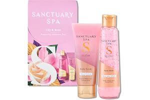 SANCTUARY Spa Lily & Rose Bodycare Duo – Luxury Body Wash & Scrub Gift Set for Women – Floral Skincare Pamper Gift, Ideal for Birthday, Christmas & Self Care