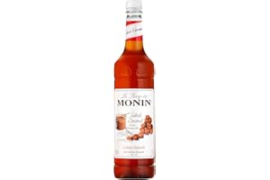 MONIN Premium Salted Caramel Syrup 1L for Coffee and Cocktails. Vegan-Friendly, Allergen-Free, 100% Natural Flavours and Colourings. Salted Caramel Coffee Syrup