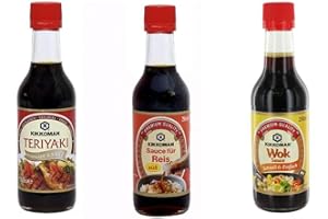 Pamai Pai® Soja Saucen Set: 3 x 250ml - Teriyaki + Wok + Sauce für Reis Kikkoman