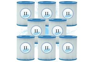 DENKMSD Cartucho de Filtro Tipo II,For Bestway 58094-Cartucho de Filtro de Piscina,Cartuchos filtrantes de Repuesto para Bestway Tipo II,For Bestway 58383-Depuradora de Filtro Cartucho Tipo II (8 PCS)