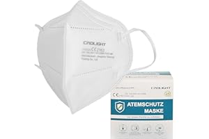 CRD Light 100 FFP2 Masken Atemschutzmaske Einzelverpackung in PE-Beuteln, Weiß, Einheitsgröße