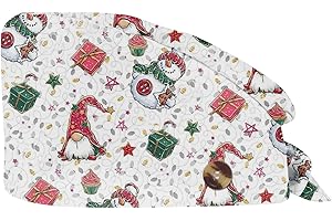 HGWOPGASD Christmas Hat Scrub Caps Women Nurse Caps for Women Unisex Scrub Cap Surgical Cap Printed Surgical Cap Work Cap for Women Womens Christmas Scrub Christmas Button Hat Snowflake Christmas Hat