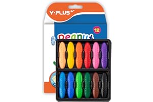 YPLUS Peanut Crayons for Toddlers, 12 Colors Non-Toxic Crayon for Kids Ages 2-4, Easy to Hold Washable Toddler Crayons, Coloring Art Supplies Toys