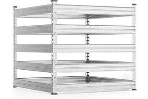 WILTEC Compostador de Metal para jardín 100 x 100 x 90 cm hasta 900 L Compostaje Reciclaje Bio residuos