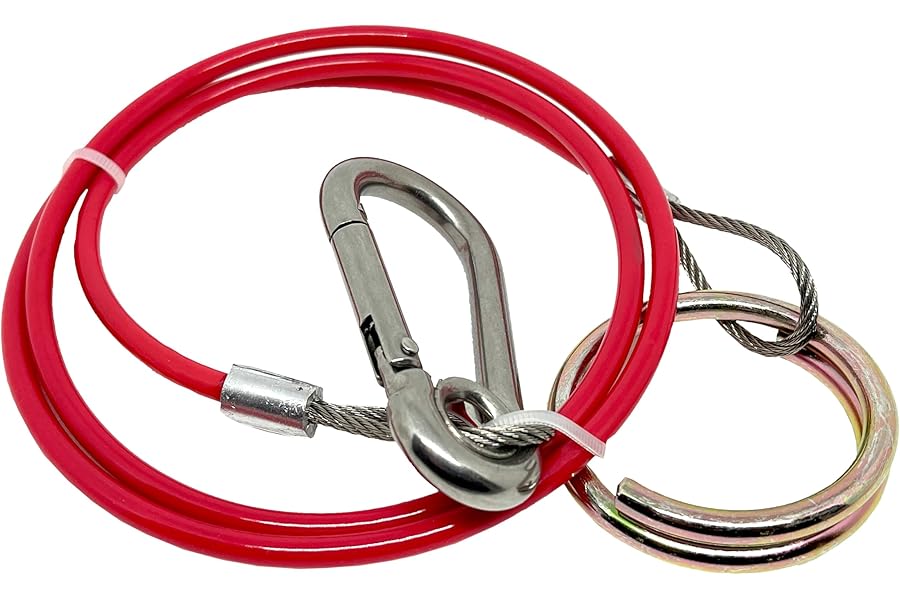 Double Dragon Heavy Duty Trailer Caravan Breakaway Break Away Cable, Durable, Williams Caravan Horsebox Boat Plant Coupling Safety Cable, Burst Ring, 1M Stainless Steel Cable, Pull-off Force ≥ 400kg