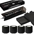 MIUXIA Tattoo Pen Machine Cover Grip Tape Wrap - 200Pcs Tattoo Pen Covers Black and 4Pcs Tattoo Grip Wrap Combination Grip Tattoo Machine Covers Tattoo Tape Wrap Tattoo Supplies…