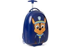 Paw Patrol Chase Valise Enfants | Garçons Marine Cabine Petit Couverture Rigide Vacances Bagages À Porter sur Chariot avec Poignée Extensible | Personnage animé de Policier