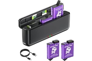 Palogreen 2st Osmo Action 5 Pro Batterier 2250 mAh med laddare, batteriladdare för Osmo 360/Action 6/Action 5 Pro/Action 4/Ac