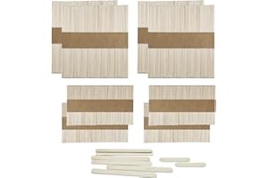 HOTKRUMP 400 Stück Eisstiele aus Holz,Holzstäbchen,Stäbchen,Holzspatel,Eisstiele aus Holz zum Basteln,Bastelhölzer Vielseitig Einsetzbar beim Basteln,Stäbchen Holz,Holzspachtel DIY Handwerk （114mm/64mm）