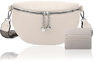DGUSO Bolso Bandolera Mujer Correa Ancha Riñonera Cuero Elegantes Bolso Bandolera para Mujer Bolso de Piel para Mujer Cuero PU Bolso Hombro Crossbody Bolsa con Correa Ancha Ajustable y Extraíble