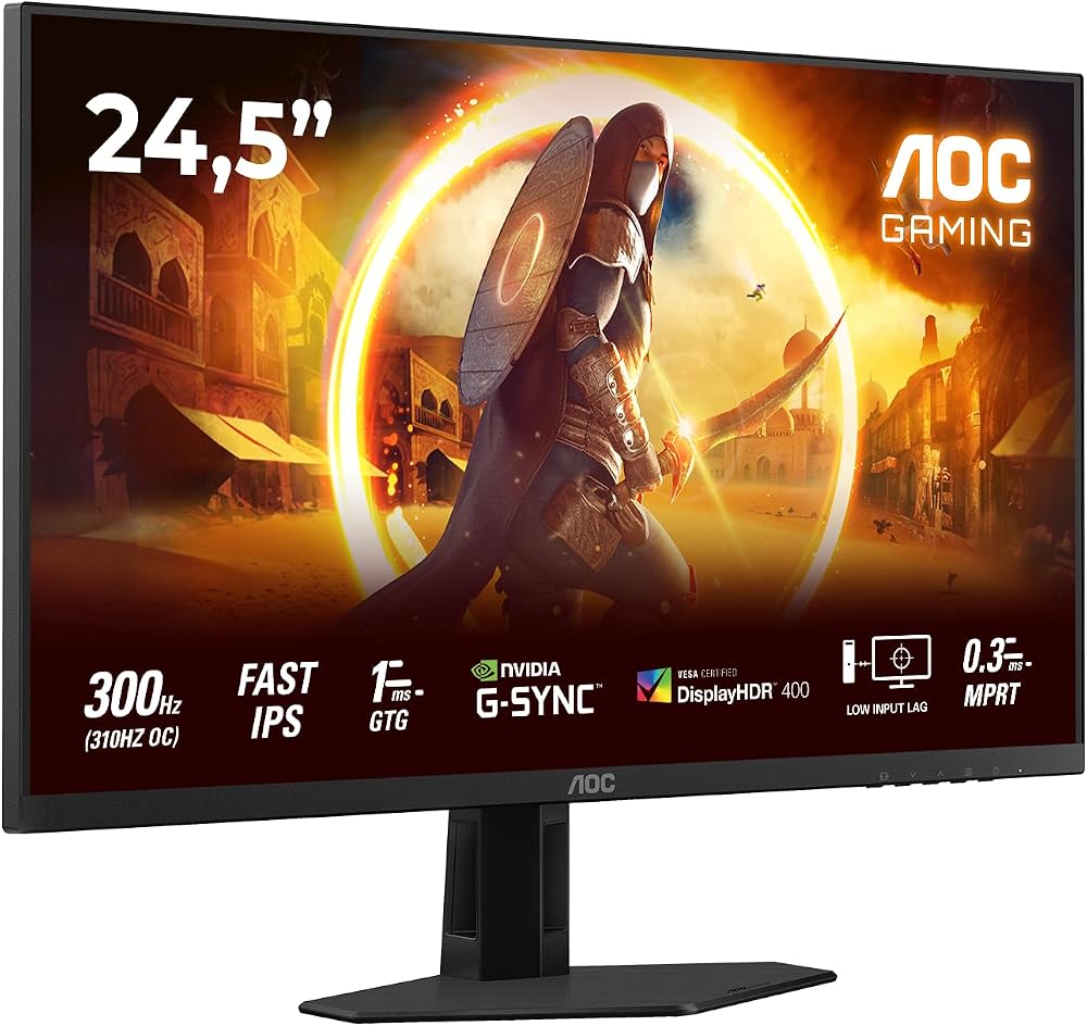 AOC 25G4SRE 24.5" 310Hz(OC) 0.3ms HDMI DP G-Sync AdaptiveSync HDR400 FHD Fast IPS Gaming Monitör