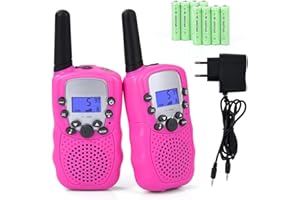 Funkprofi Talkie Walkie pour Enfants, 2 Way Radio Kids Toys pour Enfants avec Piles Rechargeables, Opérateur Radio Amateur 8 Canaux PMR 446 Portée Jusqu'à 2-3KM
