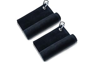 TATUO 2 Toallas de Golf de Microfibra Toalla de Limpieza con Clip para Golf Yoga Acampada Gimnasia (16.34 Pulgadas por 13.39 Pulgadas)