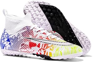 WEJIESS Chaussures de Football pour Hommes, antidérapantes, à Crampons Professionnels, Chaussures de Football pour garçons, Chaussures de Football à Lacets, Chaussures de Sport d'entraînement