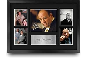 HWC Trading FR A3 James Gandolfini Sopranos Tony Regali Stampati Autografo Firmato Immagine Per Gli Appassionati Di Programma Televisivo - A3 Framed