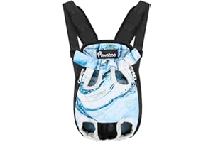 Pawaboo Pet Carrier Backpack, Adjustable Pet Front Cat Dog Carrier Backpack Travel Bag, Legs Out, Easy-Fit for Traveling Hiking Camping for Small Medium Dogs Cats Puppies, Medium, Blue Marble