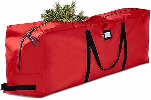 ZOBER Premium Jumbo Christmas Tree Storage Bag - Fits Up to 7.5 FT. Tall Artificial Christmas Trees, Durable Handles, Sleek Dual Zipper & Card Slot- Xmas Bag Made of Tear Proof 600D Oxford - 5 Year Warranty
