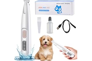 KOLGEIKJ Dog Paw Trimmer,2025 New Paw Trimmer for Dog, Waterproof Rechargeable Pet Shaver with LED Light, Hair Clipper Grooming Clippers Quiet Clippers Shaver for Cats Pets and Animals
