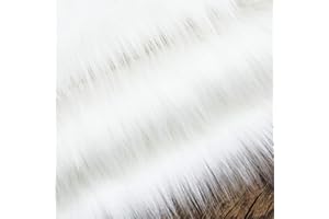NIANTONG Fausse Fourrure en Peluche Blanche Légère pour Cheveux Longs pour L'artisanat De Bricolage 160x50cm, Matériau Flou Doux pour Tapis Décoratifs Photo Prop(Color:Hair 7cm)