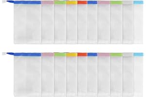 COMNICO 20 sacchetti per sapone, rete a doppio strato, shampoo antico, piccolo sacchetto per la pulizia del viso, esfoliante in schiuma con coulisse (colore casuale)