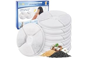 MyfatBOSS 6 Stück Filter Katzenbrunnen für 2.0 &3.0 Trinkbrunnen für Katze, Katzenbrunnen Filter für 1,85L Wasserspender Katzen, Filter für Trinkbrunnen für Hunde