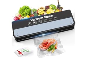 Raycial Vakuumierer, Vakuumiergerät mit Vakuumierbeuteln, All-in-1 Vakuumierer für Trockene, Feuchte, Frische, Folienschweißgerät für Lebensmittel, Kompaktes, Vollautomatisches Versiegelungsgerät