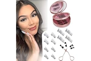 CHLFFUA Faux Cils Magnetique 3 paires Aimanté sans colle Cils Magnetique Naturel 3d Waterproof Effet sans Eye-Liner Réutilisables, Facile à utiliser,avec Applicateur
