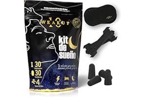 WEAKUP10® 30 Cinta Bucal Para Dormir + 30 Tiras Nasales Hipoalergénicas + 2 Pares Tapones | Antironquidos Para Dormir | No Más Ronquidos Con Mouth Tape y Myotape (KIT BUENAS NOCHES)