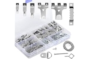 LUNEKUCK 255 Pcs Crochet Tableau Mural Accroche Murale Support Cadre Crochets Metal pour Cadre Photo Suspension de Tableaux Attache Murale pour Cadres Encadrement Photo Clous pour Image Miroir