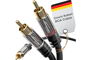 KabelDirekt – Przewód audio wideo RCA o długości 2m (przewód do subwoofera, 1 do 2, subwoofery, odbiorniki AV, hi-fi, sygnały cyfrowe i analogowe, podwójne ekranowanie) – PRO Series