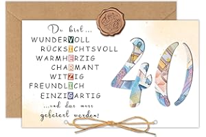 Happirra Geldgeschenke Geburtstag 40 mit Umschläge, Geburtstagskarte 40 Frau Mann, Geschenk 40 Geburtstag Frau Mann, Lustig Geschenk zum 40. Geburtstag Frauen Männer