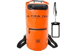 ULTRA DRY ADVENTURER Ultra Dry Premium Waterproof Bag, Sack with Phone Dry Bag, Front Zip Pocket & Long Adjustable Shoulder Strap Included, Perfect for Kayaking/Boating/Canoeing/Camping/Rafting/Swimming/Fishing