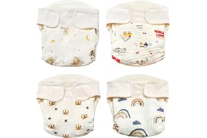 HahaGo Töpfchen Trainingshose, 4 Stück Baby Stoffwindel, Windelhosen Kinder, Potty Training Pants, Waschbar Stoffwindel, Wiederverwendbare Stoffwindeln für die meisten Babys und Kleinkinder(5-9kg)