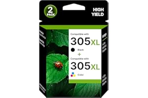 WISETA 305 XL for HP 305 Printer Cartridges Combo Pack for HP 305 Ink Cartridges for DeskJet 2710 2720 DeskJet 4100 4130 Envy 6010 6030 Envy Pro 6420 6430 Cartridges (Black & Colour)