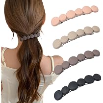 4 Matt-Ovale Haarspangen – Französischer Stil, Automatische Clips, Für Dünnes & Dickes Haar