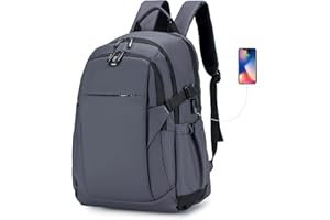 Wandering Star Mochila Viaje Cabina Avio 45x36X20 Impermeable Gris para Cabin MAX 30L easyjet Equipaje De Mano Hombre 17 Portatil Bolsa con Puerto de Carga USB