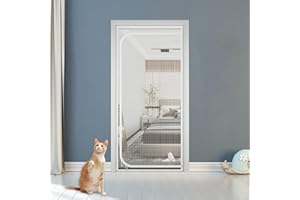 Yuehuamech Rideau de Porte pour empêcher Les Animaux de Compagnie de s'échapper - Résistant aux Rayures - avec Fermeture éclair - pour Salon, Chambre à Coucher, Cuisine, terrasse, Couloir